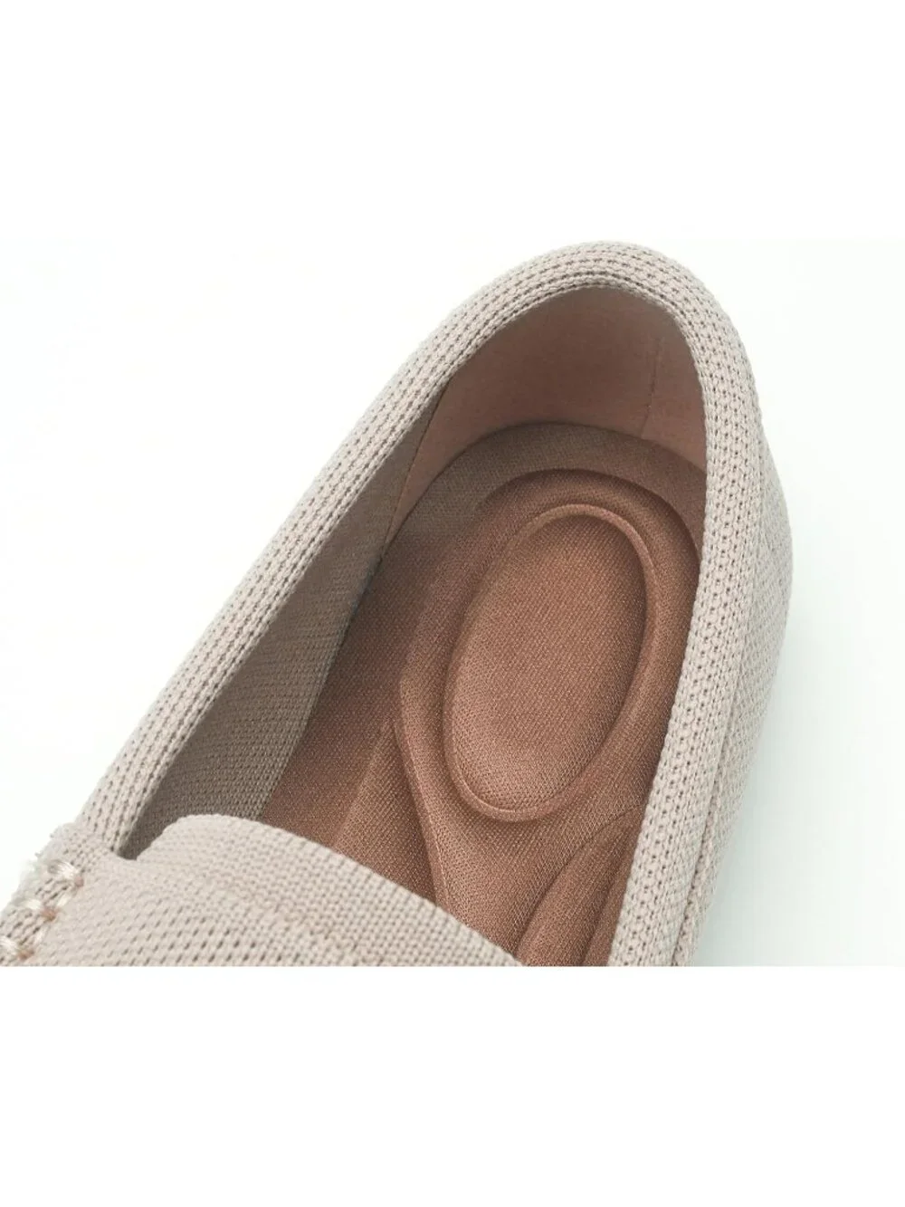 🆕Women's Apricot Lightweight Knitted Loafers Casual Flat Shoes Comfortable